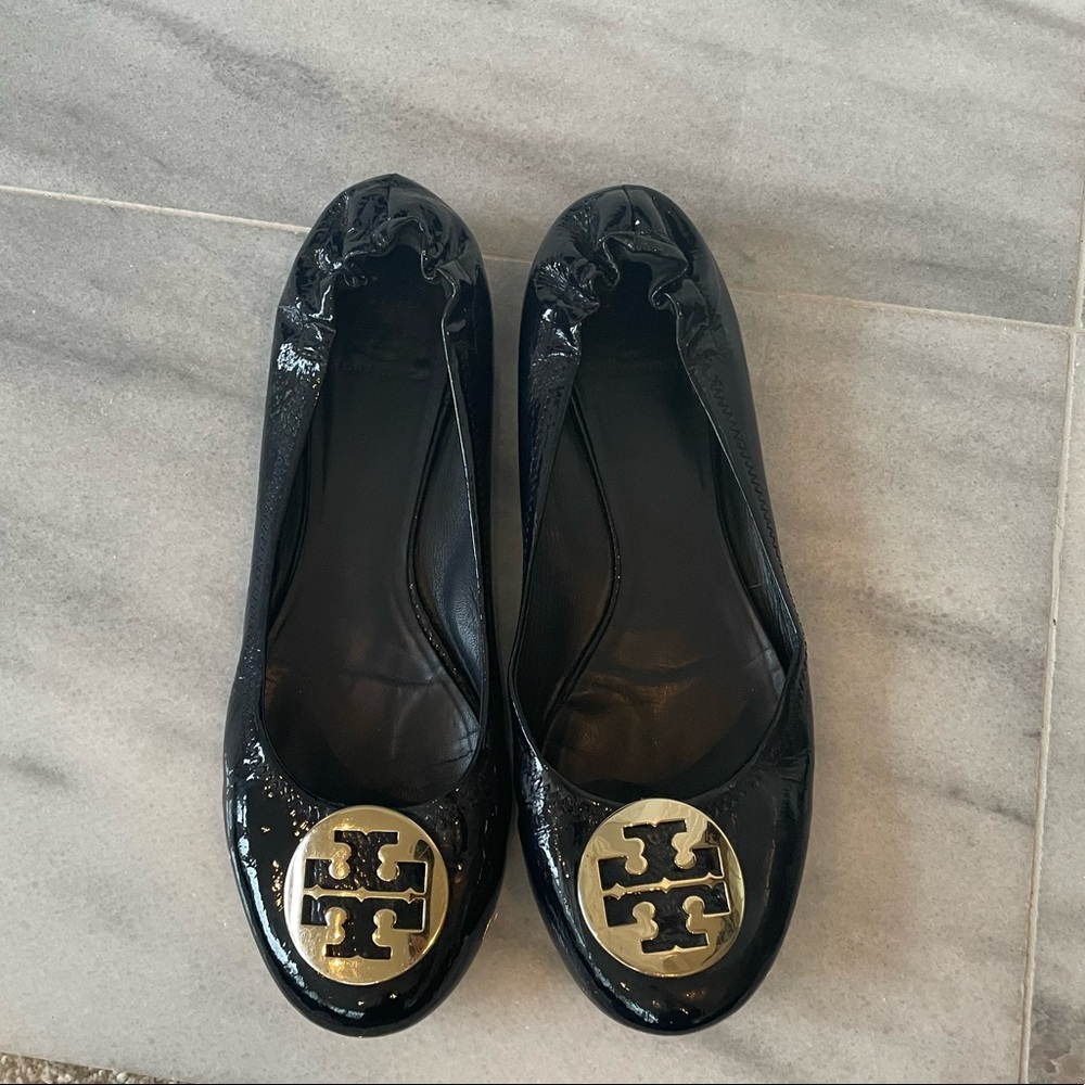 Tory Burch Ballet Flats - Navy Patent - Size 12 - Good used condition